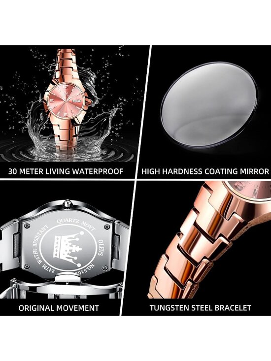 Women\'s Rose Vintage Luxury Dress Analog Stainless Steel Small Casual Wristwatch main image 4